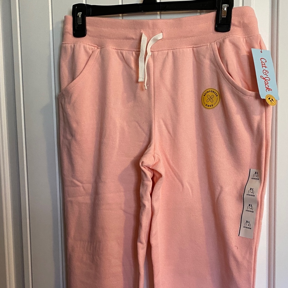 Cat & Jack Light Pink Kids Sweatpants W/pockets. Size (xl kids 14)